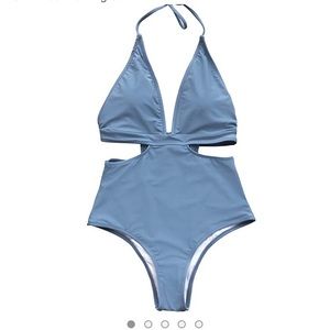 Cupshe City Of Sky Halter Swimsuit